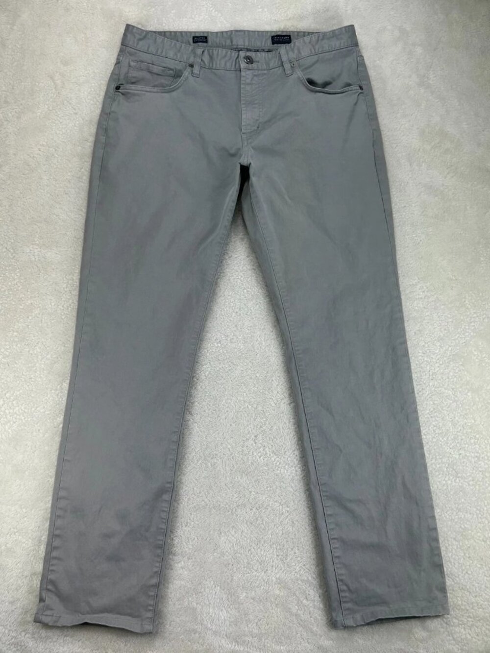 7 Diamonds Clifton Slim‎ Pants Mens Straight Chino 34/32 Gray Stretch Flat Front